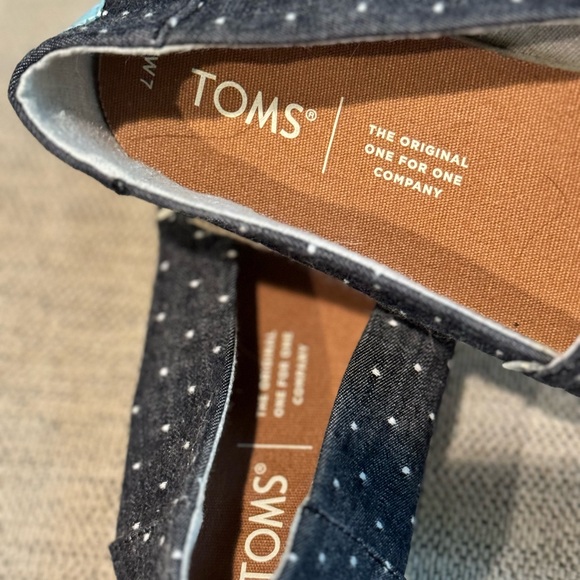Toms Denim and White polka Dot Espadrilles US Women’s 7 - Picture 5 of 9